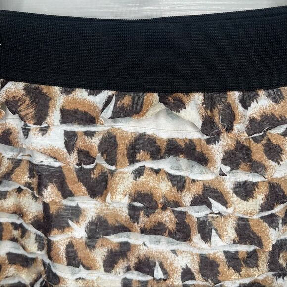 Justice Leopard Print Tiered Ruffle Skort Mini Skirt Black Brown Girls 7 - Picture 4 of 8